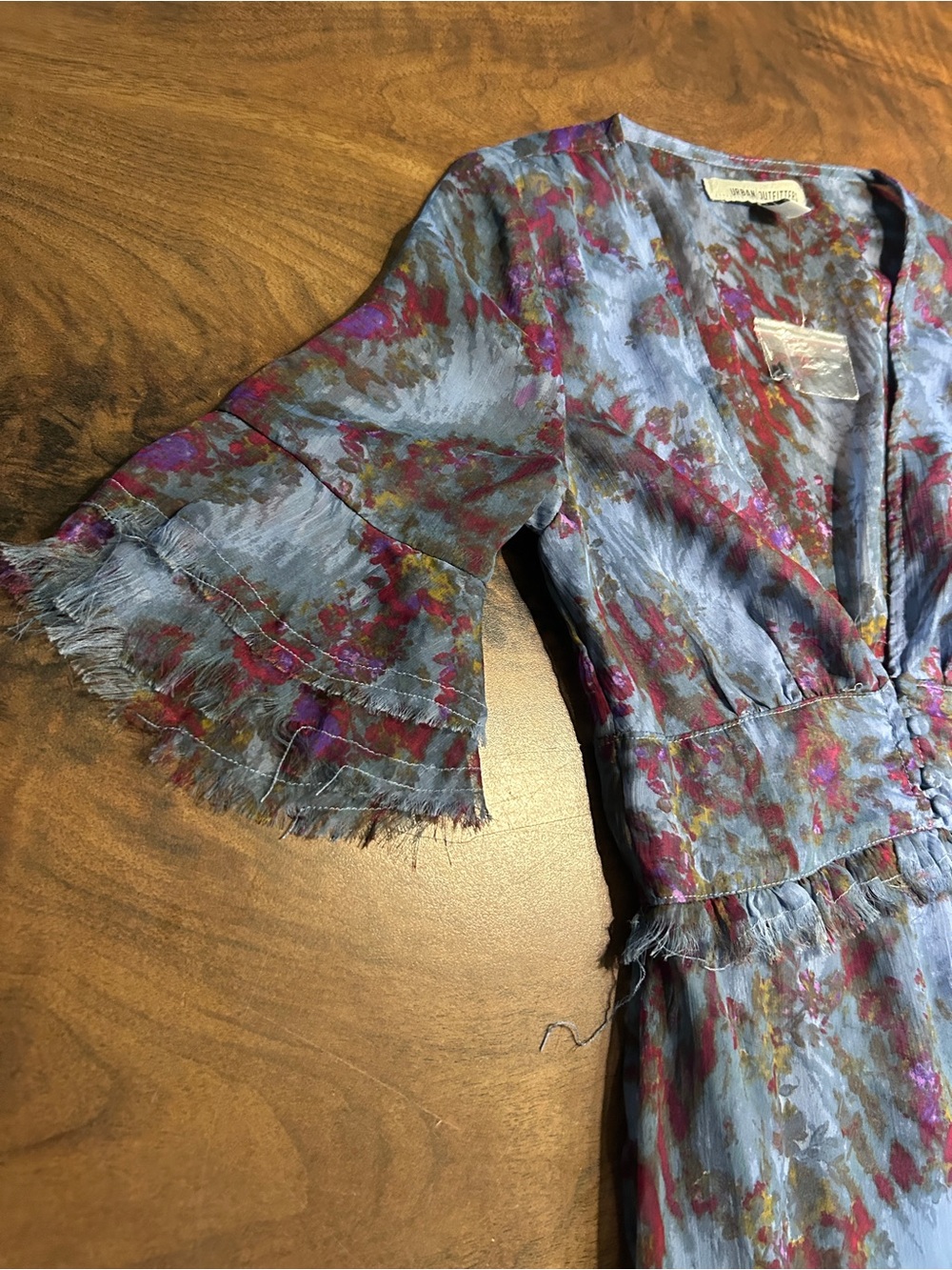 Urban Outfitters Florence Chiffon Watercolor Midi Dress - Picture 3 of 12